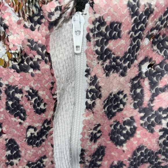 FREE PEOPEL Cheetah-Print Sequin Mini Skirt - Picture 4 of 4